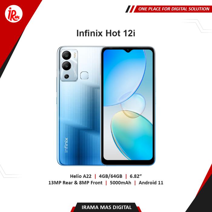 Gambar Infinix Hot 12i - 4GB/64GB (Black, Blue, Gold) - Horizon Blue dari Irama Mas Digital undefined Tokopedia