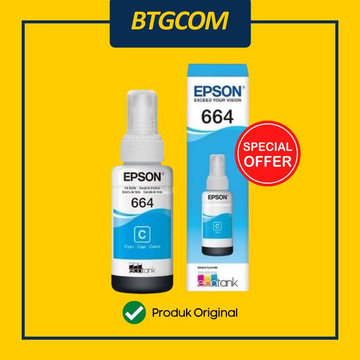 Gambar Epson T664/T6641/T6642/T6643/T6644 Black Cyan Magenta Yellow BK C M Y - Biru dari btgcom undefined Tokopedia