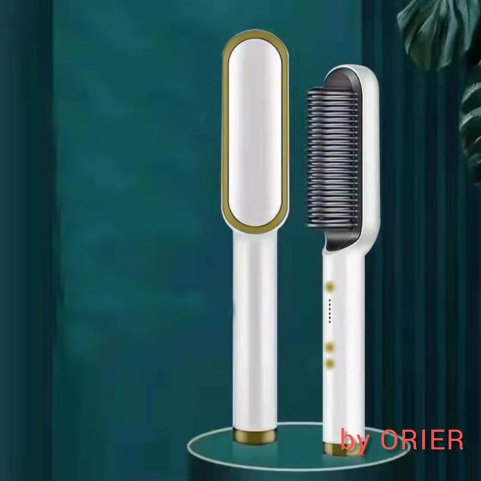 Gambar ALAT CATOKAN RAMBUT SISIR 909 NEW 2IN1/PELURUS RAMBUT BARU - Putih dari ORIERSHOP undefined Tokopedia