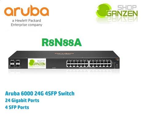 Switch HPE Aruba 6000 24G 4SFP (R8N88A) - Conmutador Gestionado De 24 Puertos Gigabit + 4 SFP, Diseño Moderno, Fácil Instalación