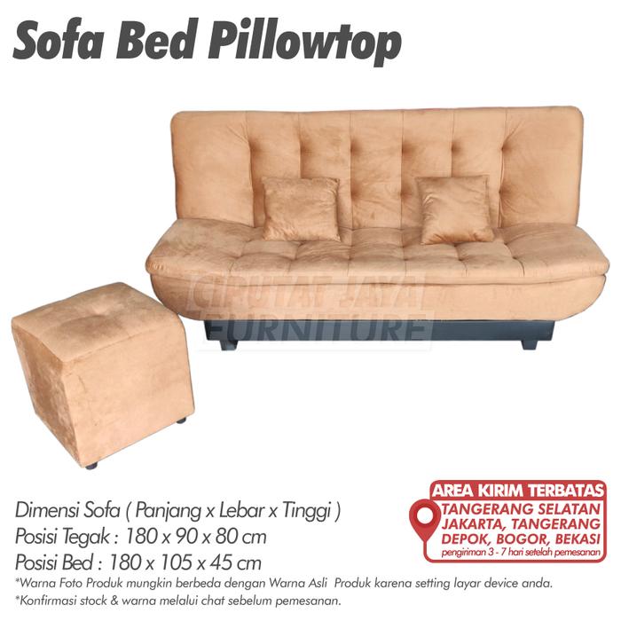 Gambar Sofa Bed Pillow Top Reclining Victoria Coklat - Sofabed Pillowtop dari Ciputat Jaya Furniture undefined Tokopedia