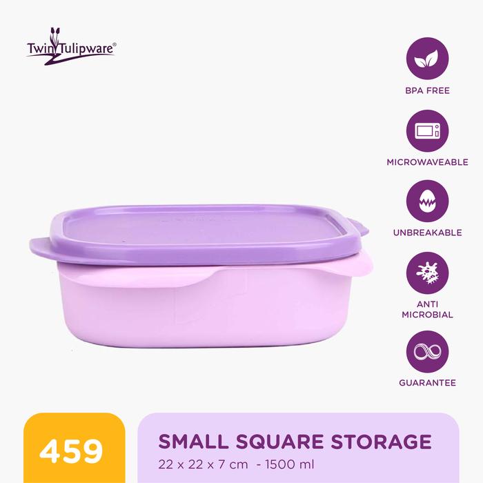 Gambar Twin Tulipware Small Square Storage - Vio dari Twin Tulipware Indonesia undefined Tokopedia