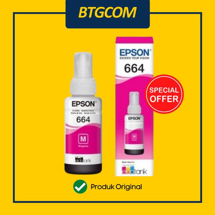 Gambar Epson T664/T6641/T6642/T6643/T6644 Black Cyan Magenta Yellow BK C M Y - Merah dari btgcom undefined Tokopedia