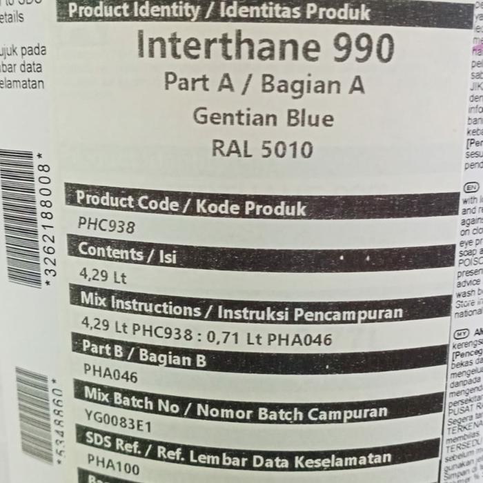 Gambar Interthane 990 RAL 5010 (Gentian Blue) dari International Paint Supplier_NEW undefined Tokopedia