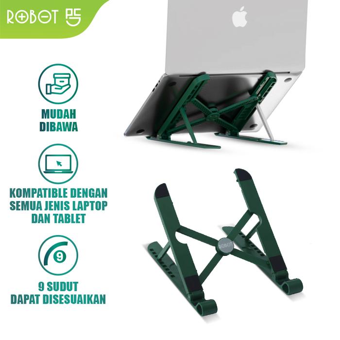 Gambar ROBOT Stand Holder Laptop Portable Lipat Anti Slip Kompatibel RT-LS02 - Hijau dari ROBOT Audio Indonesia undefined Tokopedia
