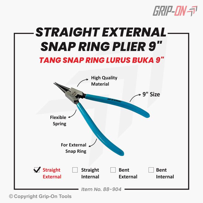 Gambar GRIP-ON TANG SNAPRING 9" TANG SPI / CIRCLIP SNAPRING PLIERS 9 INCH - Bengkok-Buka dari Grip On Tools Flagship undefined Tokopedia