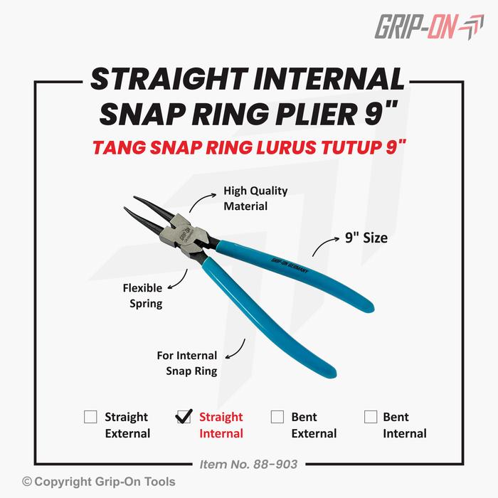 Gambar GRIP-ON TANG SNAPRING 9" TANG SPI / CIRCLIP SNAPRING PLIERS 9 INCH - Bengkok-Tutup dari Grip On Tools Flagship undefined Tokopedia