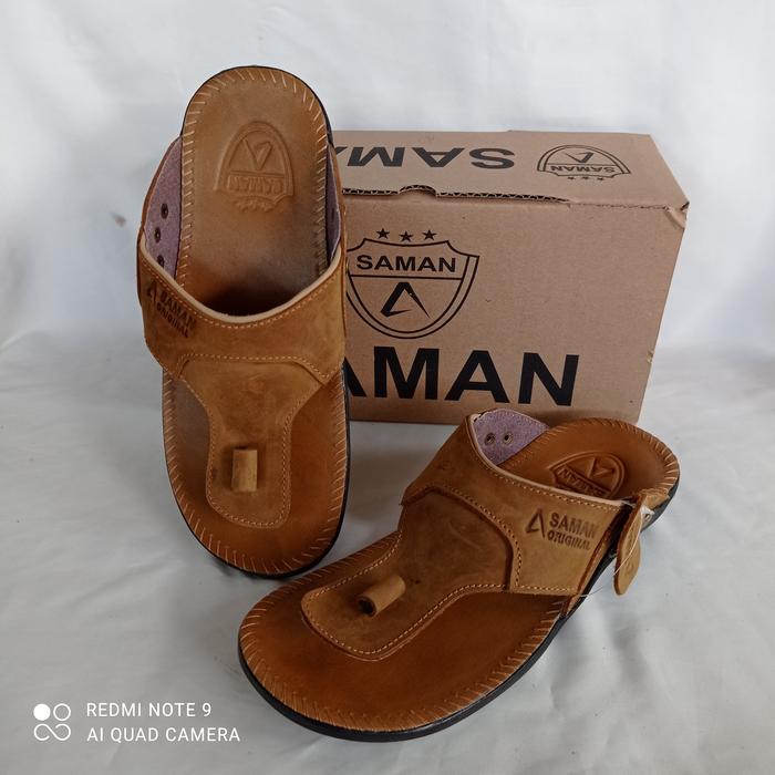 Gambar SANDAL KULIT SAMAN ORIGINAL ASLI - jtb tan, 38 dari Toko AbidaStore undefined Tokopedia