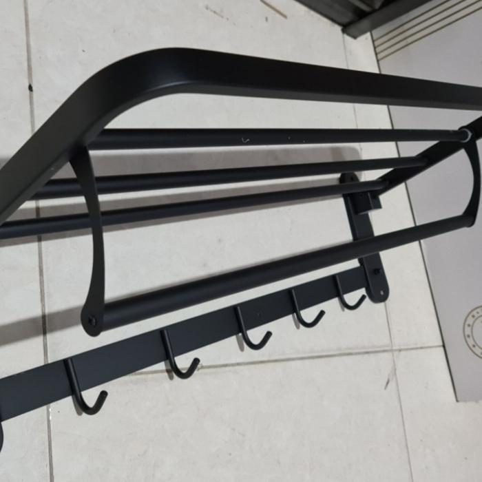 Gambar Rak Handuk Stainless Hitam 304 Kapstok Baju Gantungan Handuk Lipat - STAINLESS HITAM dari Sentral Kamar Mandi undefined Tokopedia