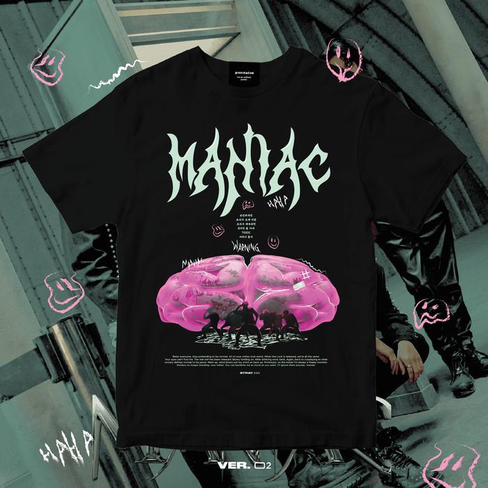 Gambar STRAY KIDS MANIAC TSHIRT / RINGER - black(f), M dari Poortatoe undefined Tokopedia