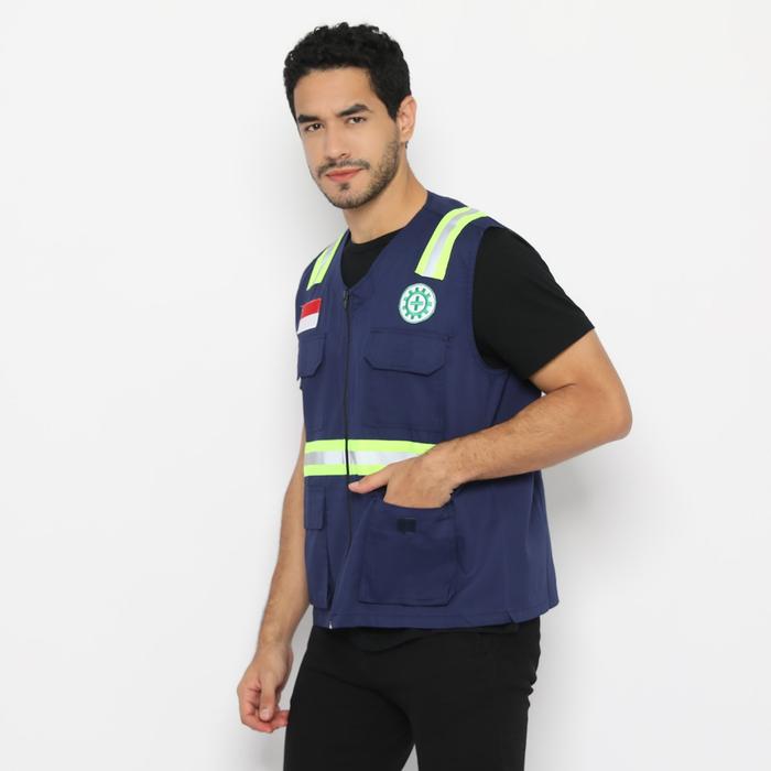 Gambar FREE LOGO SAFETY & BENDERA Rompi Safety, Rompi Safety, Rompi Proyek - Navy, L dari Arja Safety undefined Tokopedia