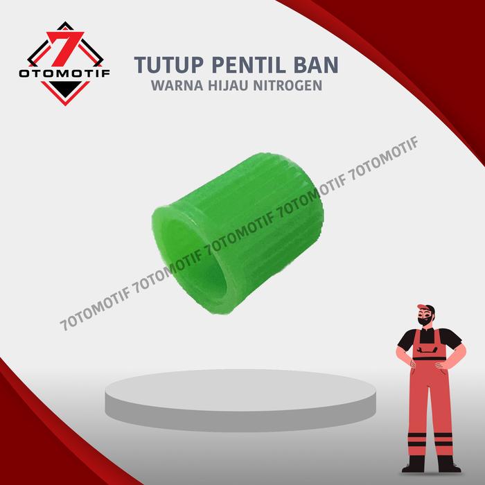 Gambar Tutup Pentil Ban Motor Mobil Sepeda Hitam Hijau Nitrogen - Hijau dari Tujuh Otomotif undefined Tokopedia