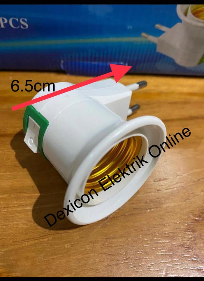 Gambar fitting colok saklar/fitting colok/fitting lampu/lamp holder/fitting - Putih kecil dari Dexicon Elektrik Online undefined Tokopedia