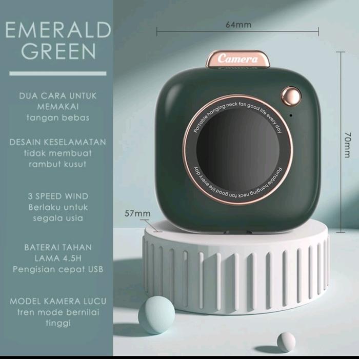 Gambar kipas mini camera portable FAN angin mini portable bladeless neck - green dari Optimuzz undefined Tokopedia