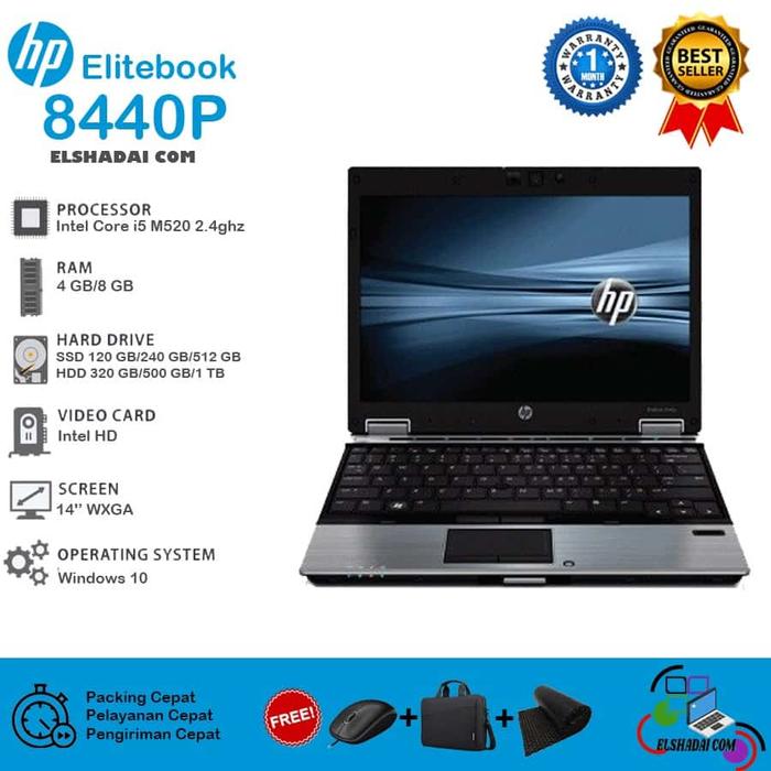 Jual HP elitebook 8440p.. core i5. ram4gb. hdd 250gb. DVD. Layar
