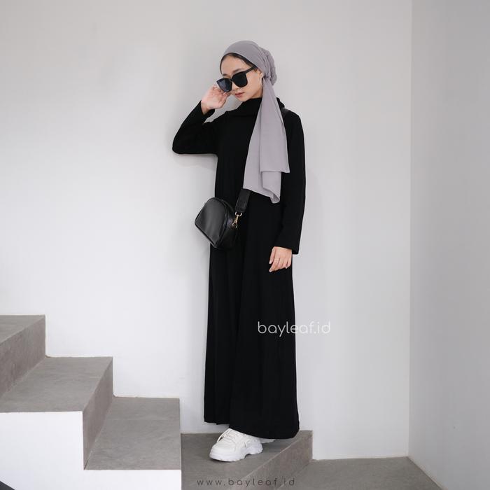 Gambar Bayleaf.id Gina Inner Maxi Dress Katun Lengan Panjang Basic - Black, XS dari bayleaf.id undefined Tokopedia