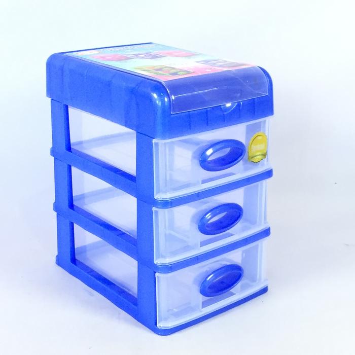 Gambar Felicia Mini Kontainer 3 Susun Tempat Penyimpanan Serbaguna - Biru dari Gudang elektronik undefined Tokopedia