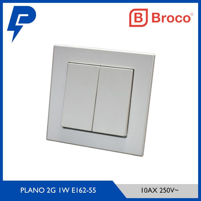 Gambar BROCO Plano Saklar 2 Gang 1 Way E162 - 55 PEARL WHITE dari PSAONLINE651 undefined Tokopedia