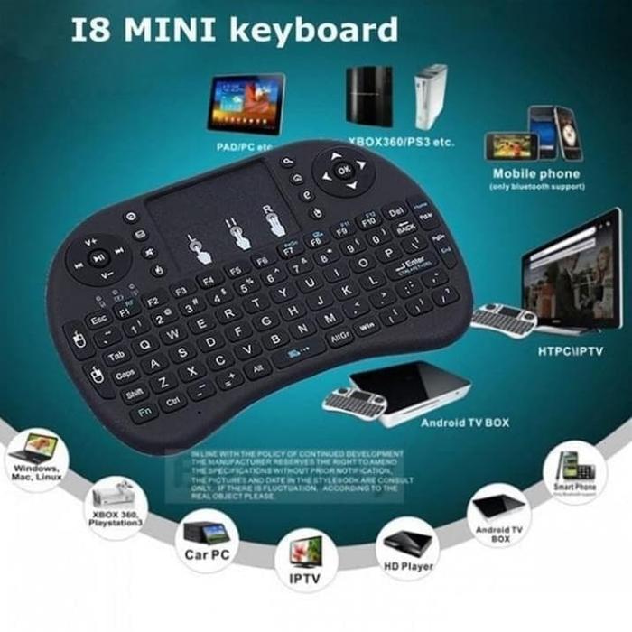 Jual Mini Keyboard Wireless i8 Touchpad Air Mouse for pc smart tv