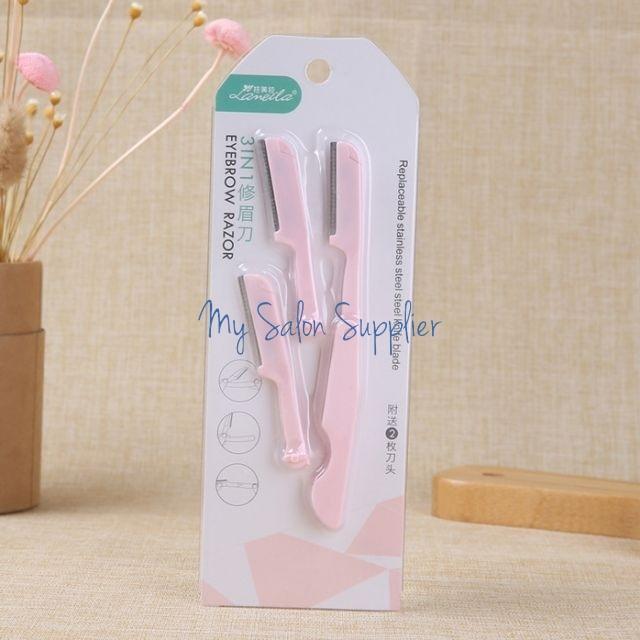 Gambar Pisau Cukur Alis Mata isi 3 A0815 / Eyebrow Razor - PINK dari mysalon8 undefined Tokopedia