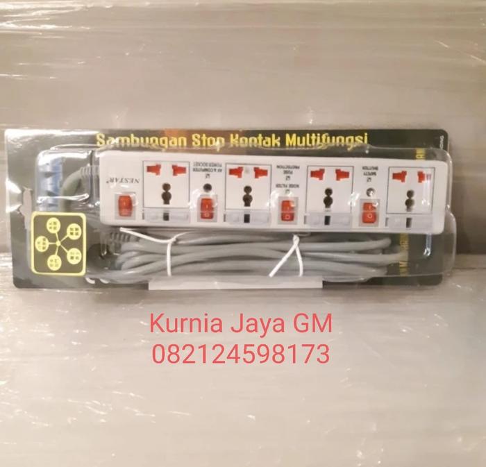 Gambar NESTAR Sambungan Stop Kontak Universal Multi Fungsi Cable Extension - 4 Lubang dari Kurnia Jaya GM undefined Tokopedia