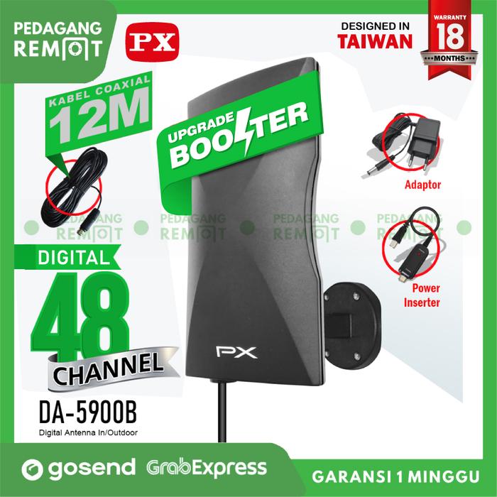 Gambar Antena TV Indoor Outdoor PX DA-5900 Antena Digital Analog + Kabel 12M - Hitam dari Pedagang Remote_NEW undefined Tokopedia