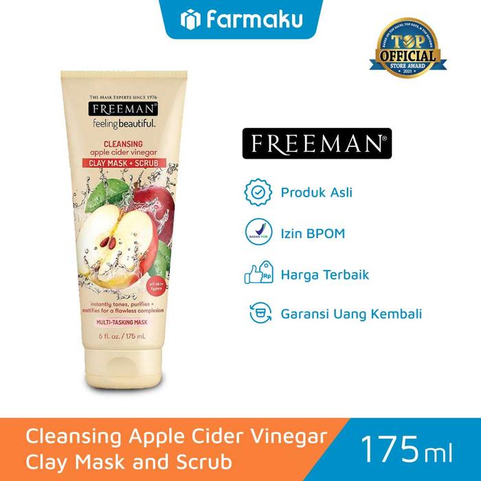 Gambar Freeman Cleansing Apple Cider Vinegar Clay Mask And Scrub 175 Ml dari Farmaku undefined Tokopedia