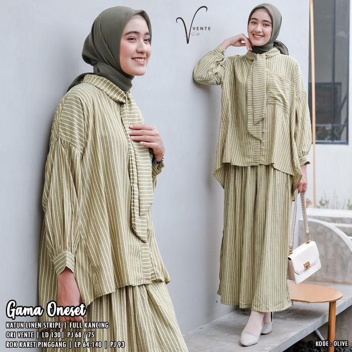 Gambar setelan rok terbaru jumbo ld 130 busui gama one set vente - olivee dari Wirawan Asli undefined Tokopedia