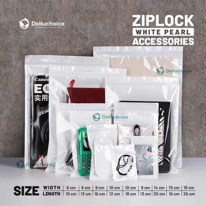 Gambar KEMASAN SACHET PLASTIK KLIP ZIPLOCK AKSESORIS SNACK DELKOCHOICE 10X18 - WHITE TRNSPARAN, 6CM X 10CM dari Sipacking Store undefined Tokopedia