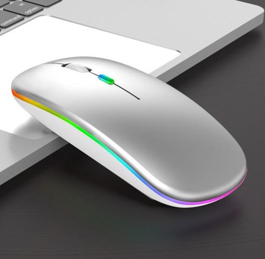Gambar Mouse Bluetooth Wireless Dual Mode RGB Silent Slim Rechargeable - Silver dari Buana Online Store undefined Tokopedia