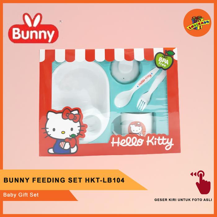 Gambar MAKASSAR! BUNNY FEEDING SET HELLO KITTY HKT-LB104 - Baby Gift Set dari Toko Endekado Makassar undefined Tokopedia