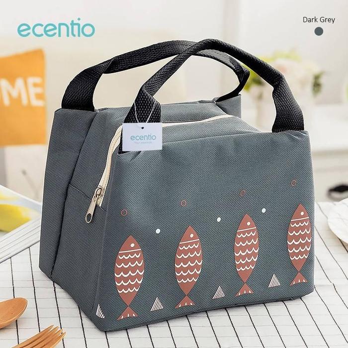 Jual Ecentio Insulated Lunch Bag 100 gr Dark Grey Kab