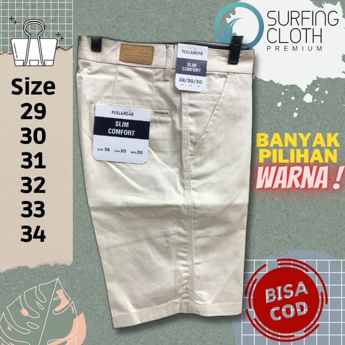 Gambar Celana Pendek Polos Pull & Bear Premium Surf Skate Murah - Putih, 29 dari toko faahion undefined Tokopedia