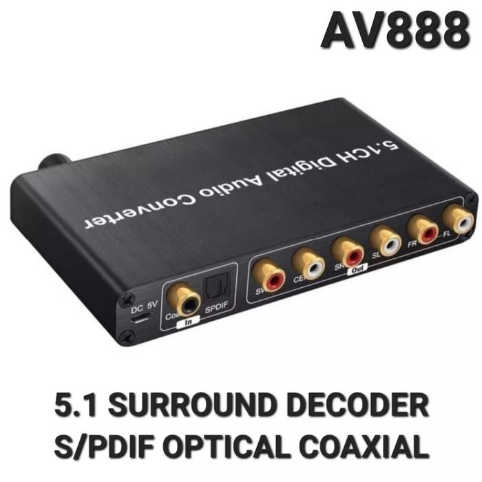 Gambar AVPRO AV888 5.1CH Digital Audio Decoder Surround AC3 DTS Converter Vol - AV888 SPDIF dari Pro-X Technology undefined Tokopedia