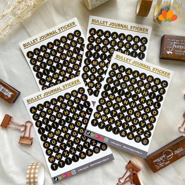 Gambar Alphabet Sticker Gold stiker hitam putih emas huruf rounded label - Hitam dari Blooming Your Days undefined Tokopedia