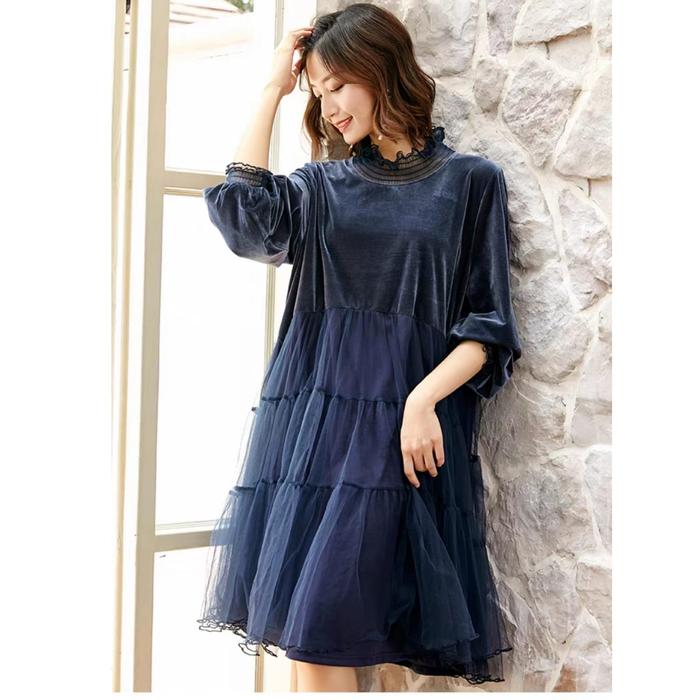 Gambar 1914 Dress Mini Nancy Import TM - Navy dari Basicamoda undefined Tokopedia