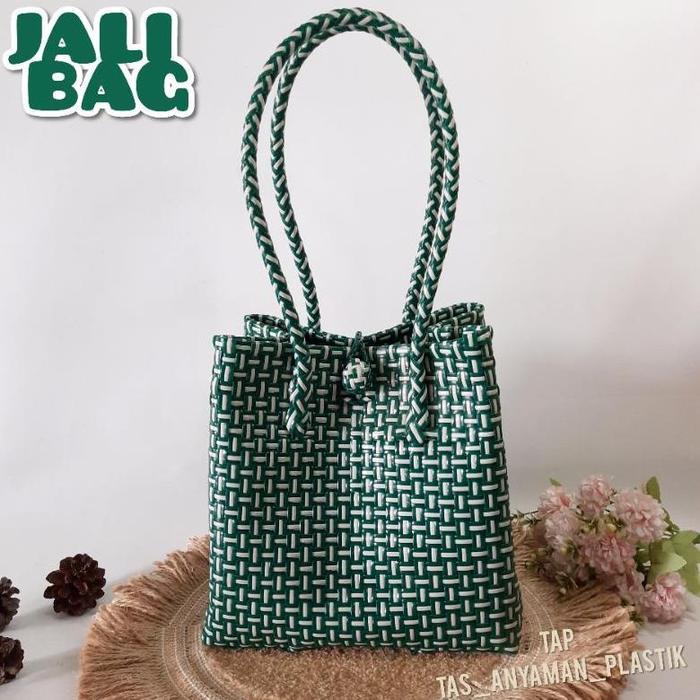 Gambar NEW STOK Tas Anyaman Plastik Premium Rotan Hampers Jali Polos Pastel - Hijau Lurik, S dari fa'idh shop undefined Tokopedia