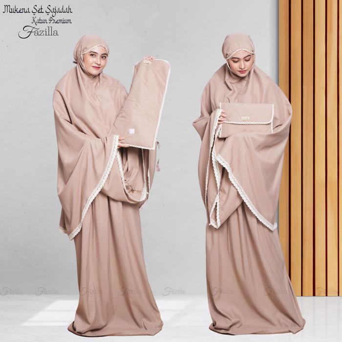 Gambar Mukena Fazilla Dewasa Set Sajadah Katun Polos Renda Premium [Milo] dari Mukena Fazilla undefined Tokopedia