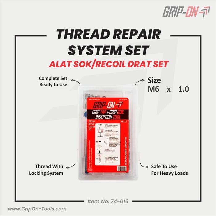Gambar GRIP-ON THREAD REPAIR SYSTEM SET COIL THREAD REPAIR KIT - 6 x 1.0 dari Grip On Tools Flagship undefined Tokopedia