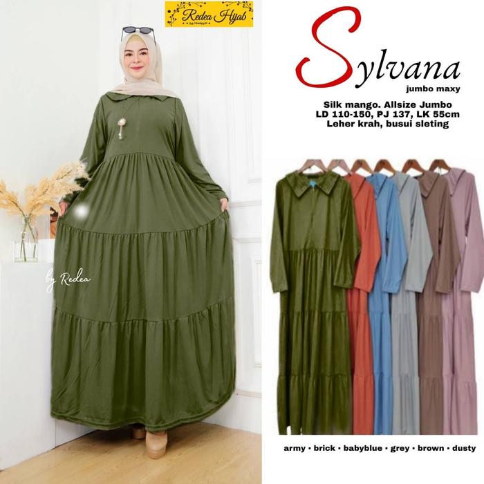 Gambar Gamis Susun Terbaru Sylvana Maxy Dress Busana Muslimah Kekinian - Army dari GOODSAJI FASHION undefined Tokopedia