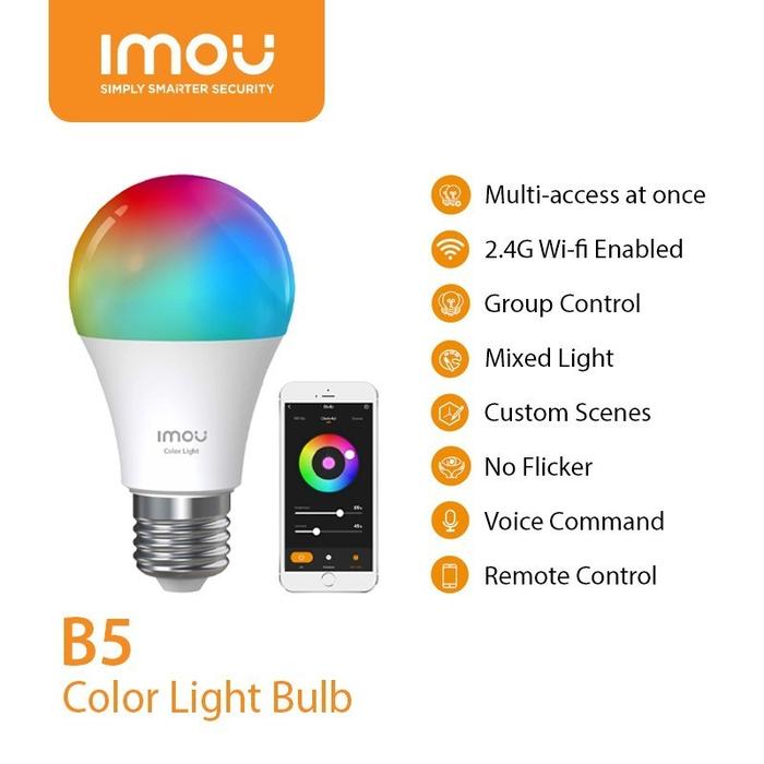 Gambar IMOU LIGHT BULB CL1B-5 Smart Color Light Bulb 9W Lampu Bohlam Wifi E27 dari CCTVIMOU undefined Tokopedia