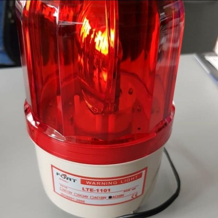 Gambar Lampu Warning Light Rotary LTE 1101 24V DC Fort Lampu Rotari 4 inch - Warna Merah, Kuning, dan Biru - Merah dari Jagoan Listrik undefined Tokopedia