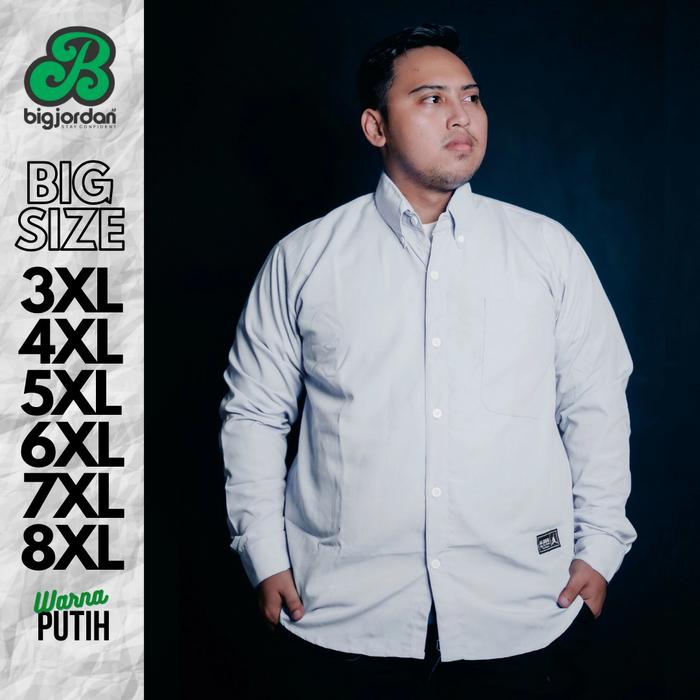 Gambar kemeja lengan panjang pria big size 6XL 5XL 4XL jumbo - Putih, XXXXL - Putih, 7xl dari BIG SIZE MODE undefined Tokopedia