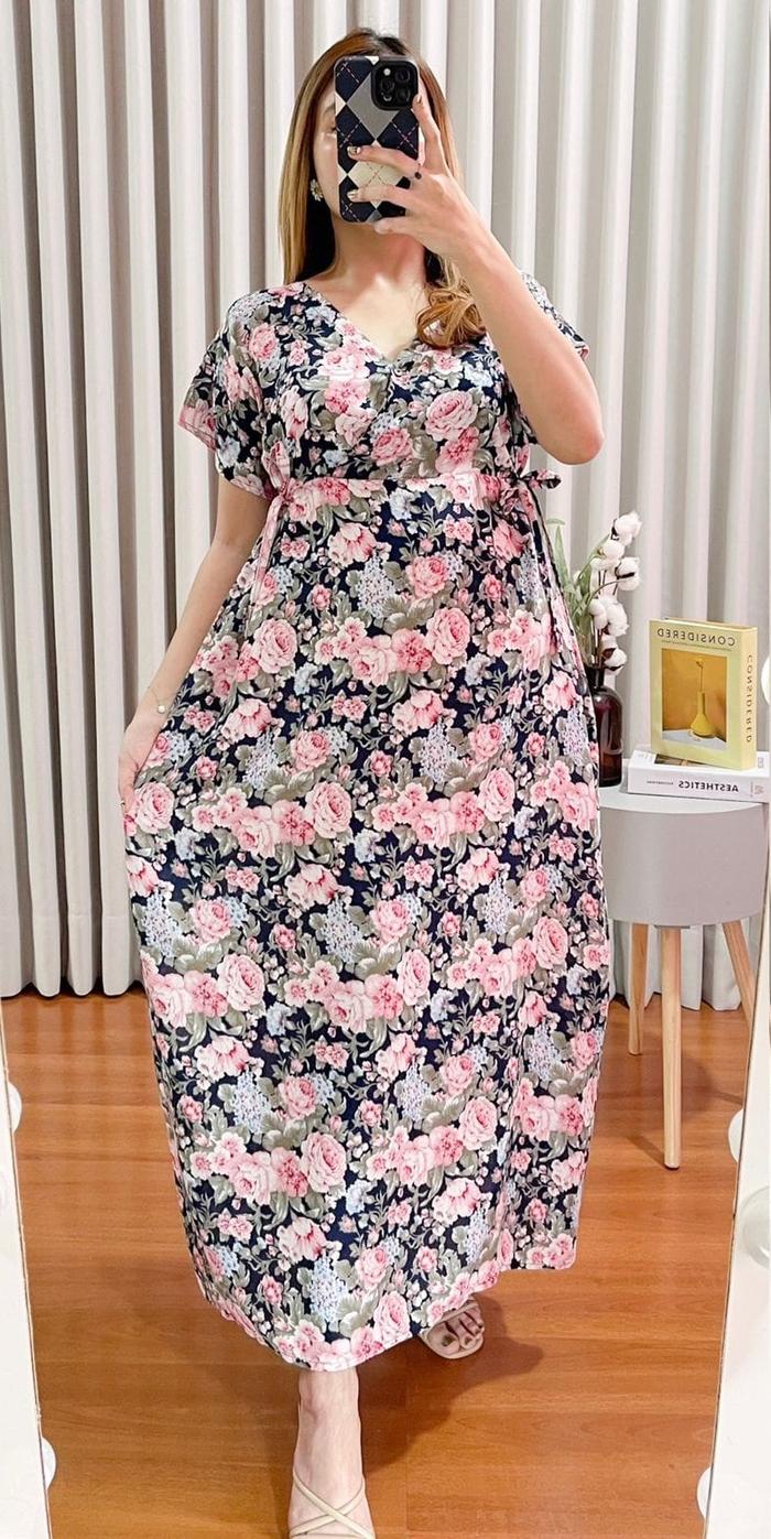 Gambar DASTER DRESS KIMONO KANCING BUSUI PANJANG RAYON PREMIUM LONG - A NAVY dari PEHH PIYAMA undefined Tokopedia