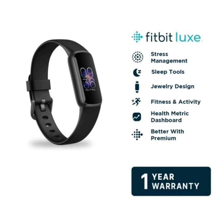 Gambar Smartwatch Fitbit Luxe Fitness Wellness Tracker Garansi Resmi - Hitam dari VIXION HOME SOLUTION undefined Tokopedia