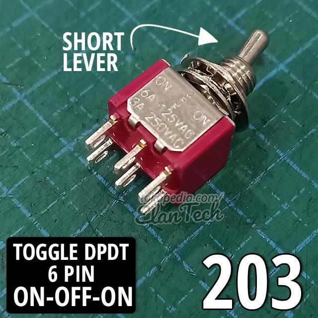Jual Toggle Switch ON-OFF-ON Tuas Pendek 6 Pin DPDT MTS-203 ElanTech ...