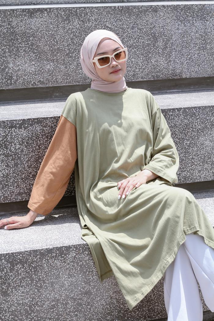 Gambar Chloe Tunik - Olive Green, NonBusui dari yunaa store_NEW undefined Tokopedia