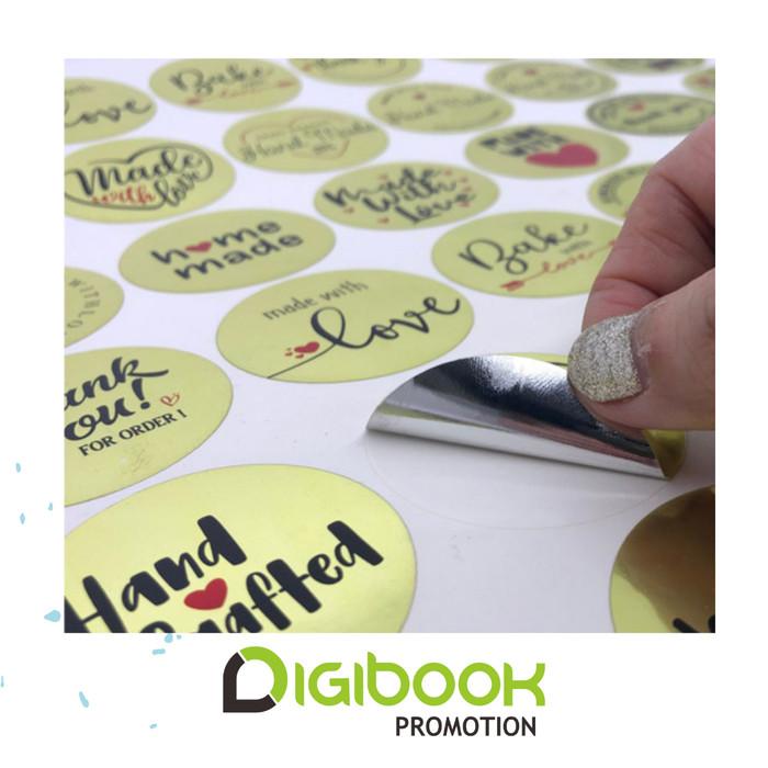 Gambar Cetak Stiker Metalized Gold / Silver / Hologram - Stiker Label Custom - Gold dari Digibook Promotion Tembalang undefined Tokopedia