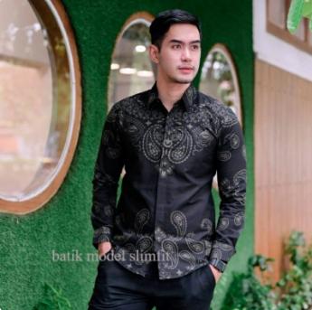 Gambar baju batik slim fit pria lengan panjang modern anti luntur M L XL XXL - XXL dari dewi batik solo undefined Tokopedia