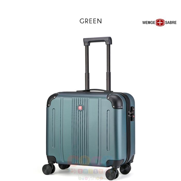 Gambar WEMGE-SABRE CB5557 Horizontal Luggage Trolley Boarding Suitcase - GREEN, 16" dari CocoEmily undefined Tokopedia